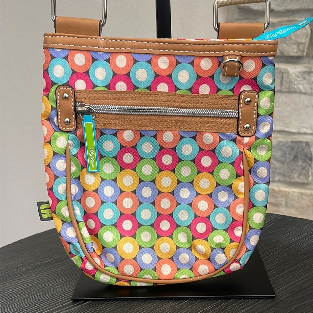 Lily Bloom Multi Color Crossbody Bag with Playful Polka Dots